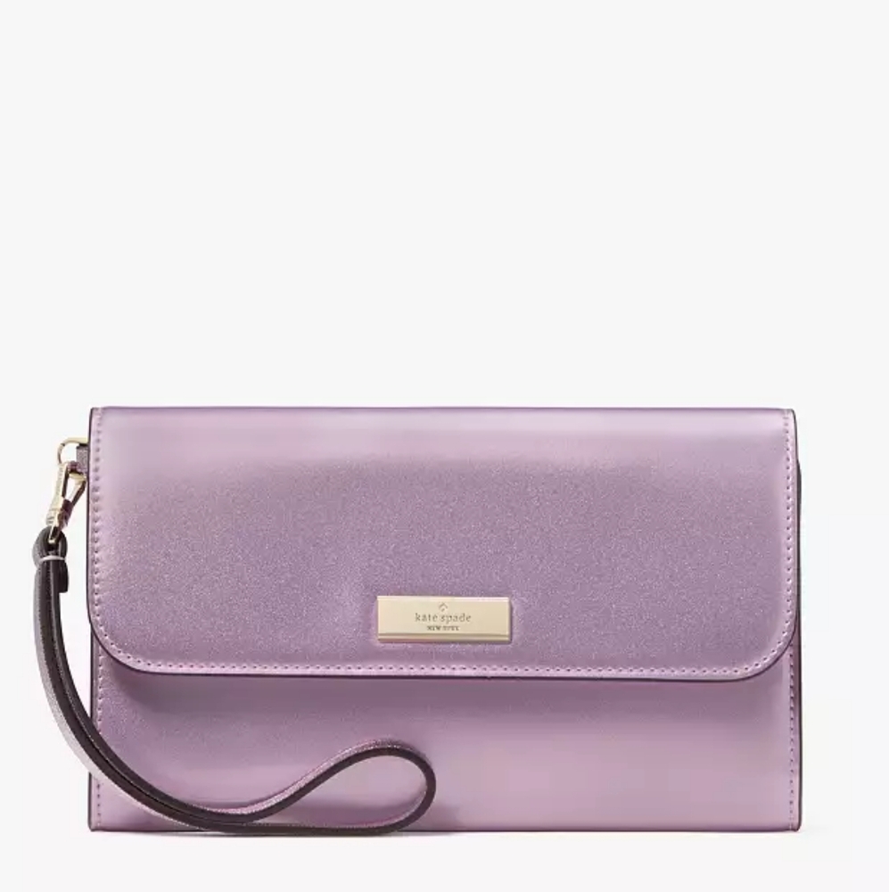 Kate Spade Kenzie Medium Flap Wristlet in Quartz Pink